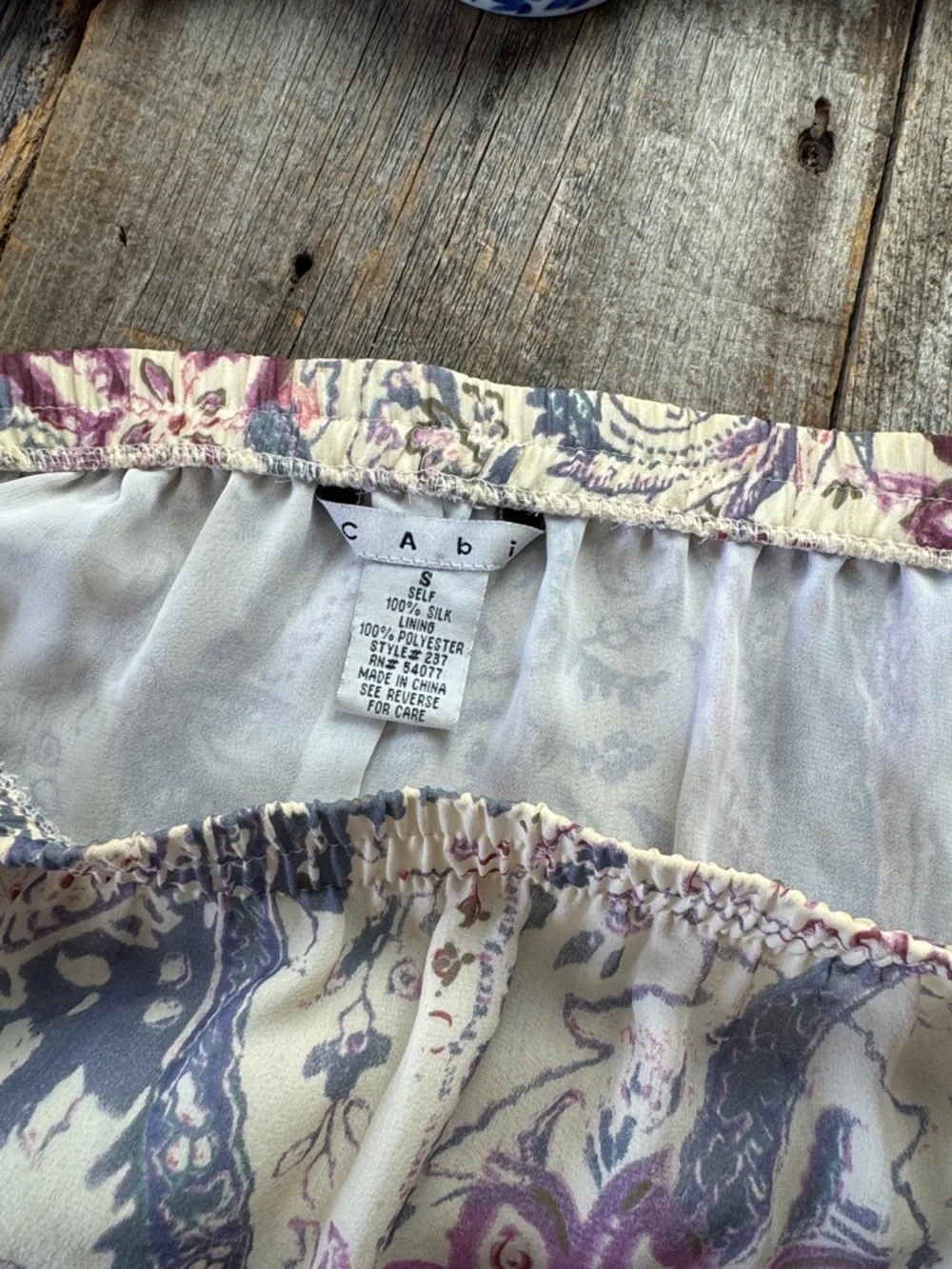 CAbi Silk Tiered Peasant Boho Maxi Skirt Size Small #237 - Picture 3 of 8